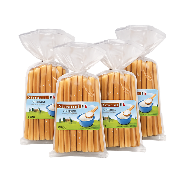 Stiratini | Grissini Brotgebäckstangen mit Meersalz | 4x 250g |  1000g
