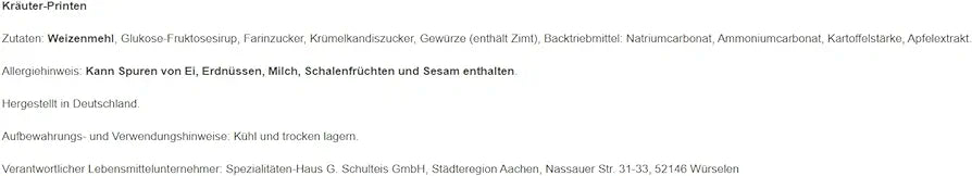 Aachener Kräuterprinten knusprig gebacken, voller Aroma durch edle Gewürze und Krümelkandis, 600g (3x200g)