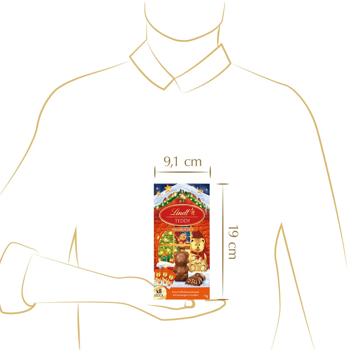Lindt TEDDY gefüllt Vollmilch Crisp 73g