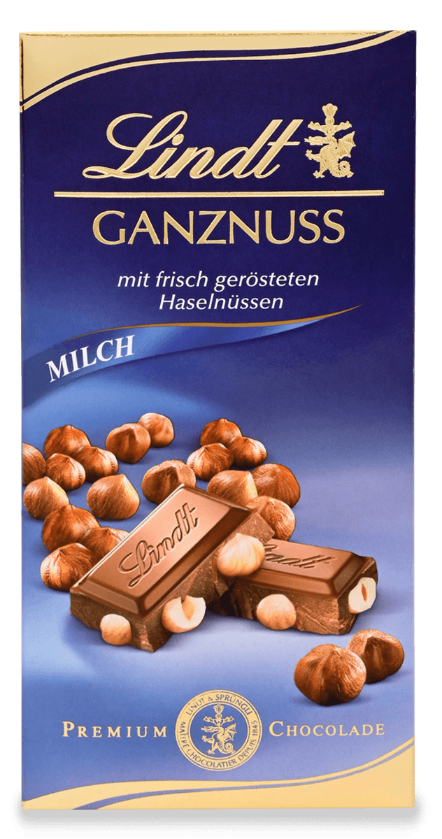Lindt Ganznuss Tafel 10 x 100g