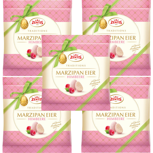 5x 125g Zentis Marzipan Eier Himbeere | 625g