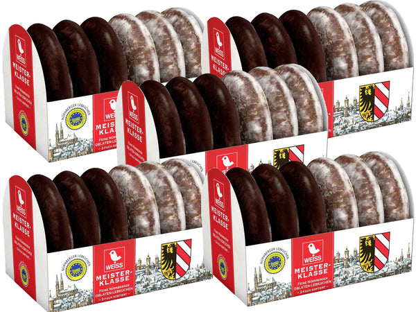 5x  200 g  Weiss Meisterklasse feine weiche Oblaten Lebkuchen 2-fach sortiert | 1kg FRESH MHD 4/2026