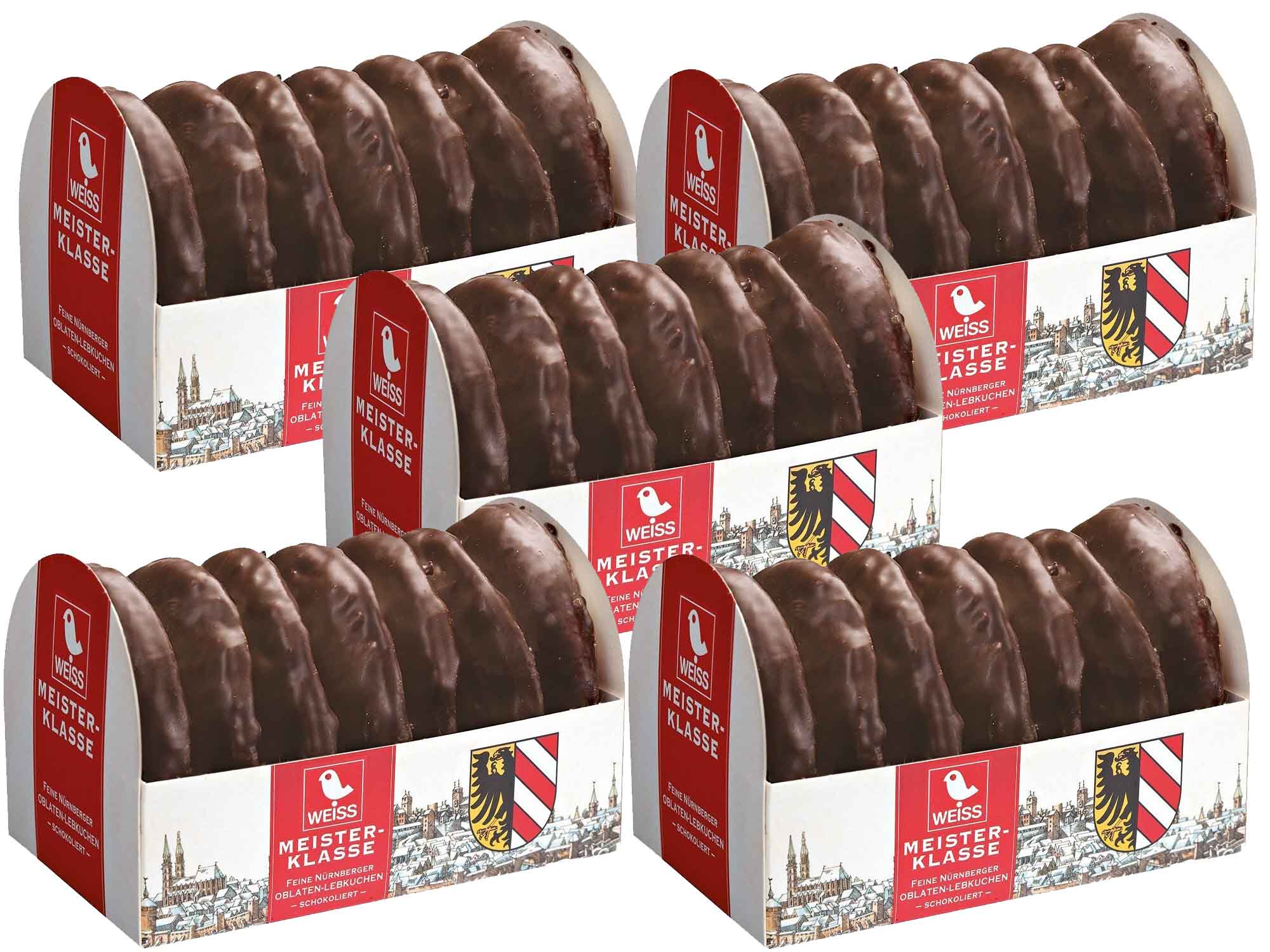 5x 200g Weiss Meisterklasse Oblaten-Lebkuchen Zartbitter FRESH MHD 4/26