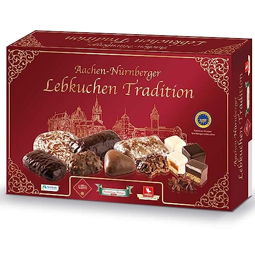 Aachener Nürnberger Lebkuchen Tradition Lambertz | 500g Box | 22 feine traditionelle Spezialitäten