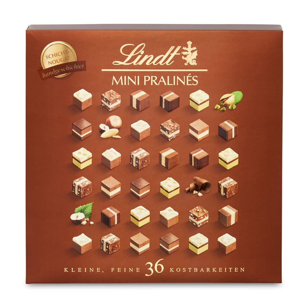 Nougat Mini Pralines Lindt | 165g Schachtel 36 kleine feine Kostbarkeiten