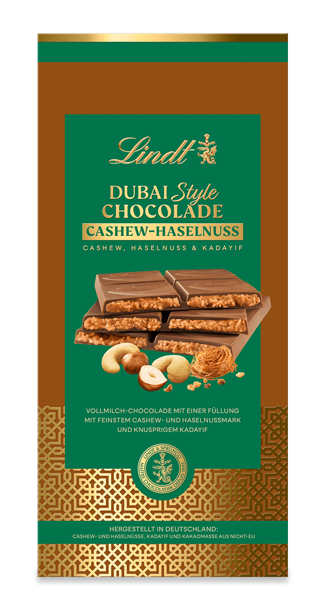Lindt Dubai Style Chocolade Cashew-Haselnuss 150g