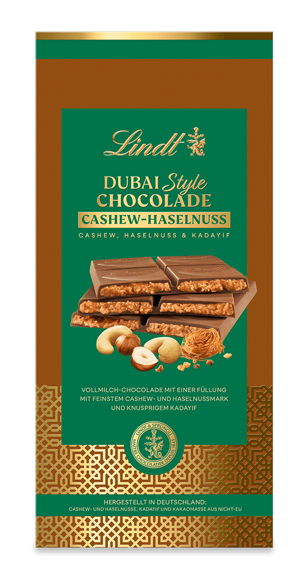Lindt Dubai Style Chocolade Cashew-Haselnuss 150g