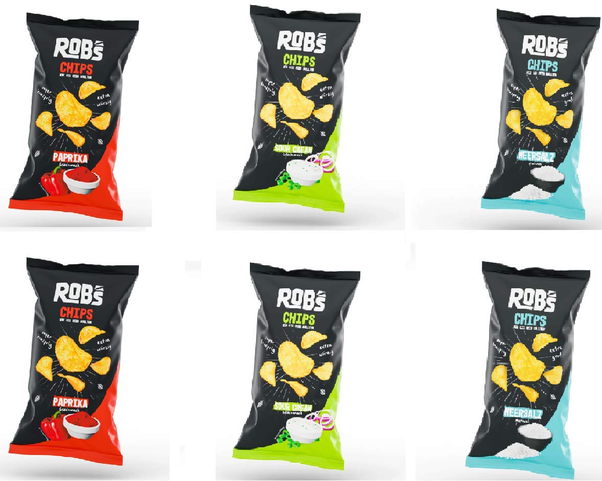 Rob's Chips - so wie sie sein sollten | Paprika, Sour Cream, Meersalz | 6x 120g