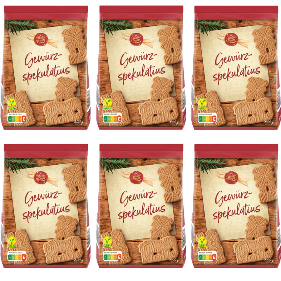 6x600g Gewürzspekulatius | Borggreve - Wintertraum | 3600g