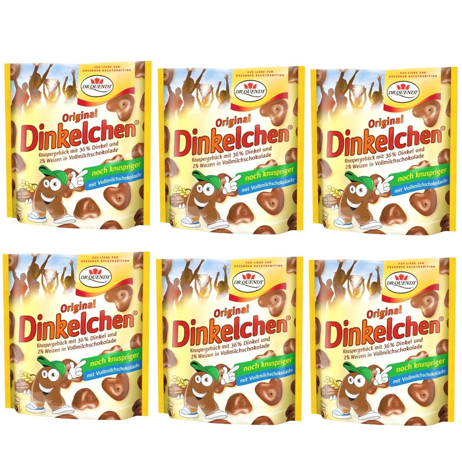 6 x 85g  Dr. Quendt Original Dinkelchen Vollmilch Knuspergebäck 32% Dinkel