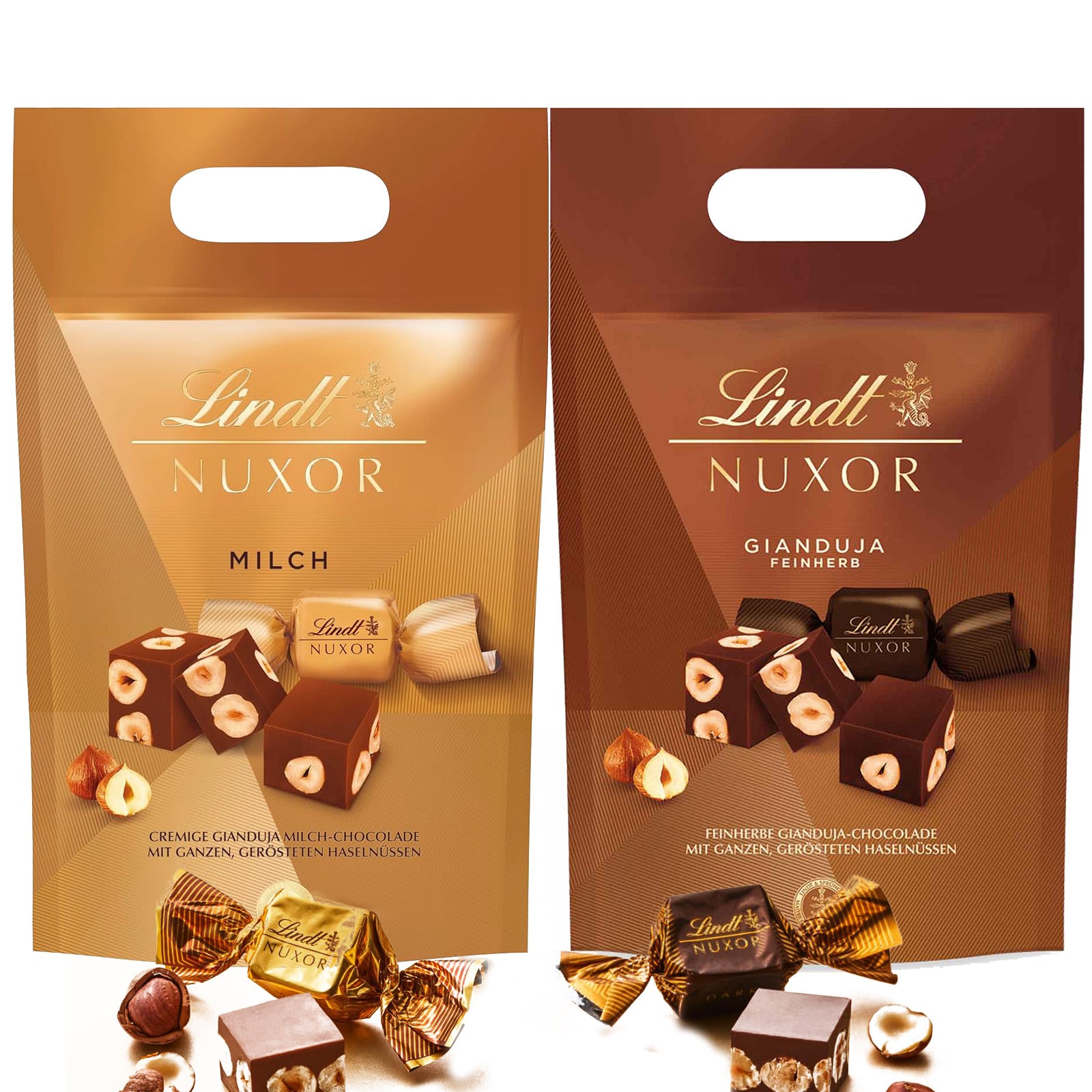 Lindt NUXOR  700g Milch  & 700g Feinherb | ganze Haselnuss Piemonte |  1400g