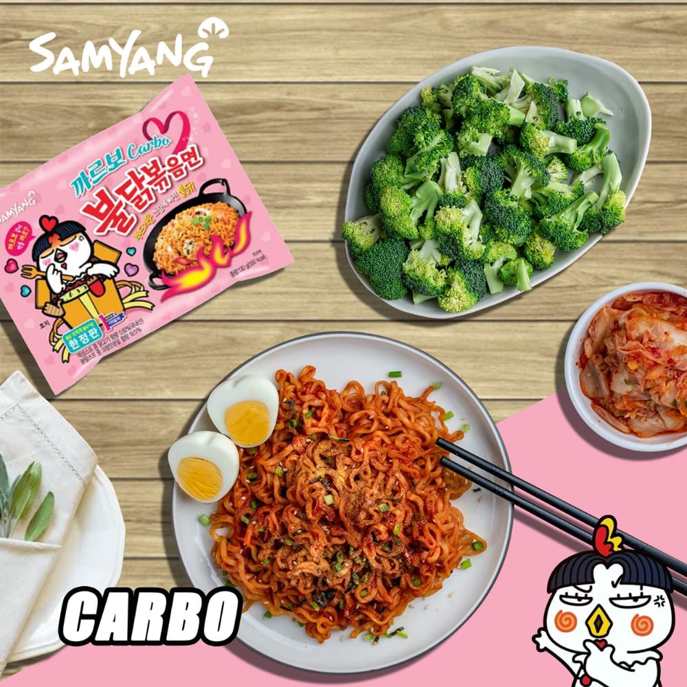 Samyang - 40 x Carbonara Hot Chicken 130 g - Asia Instant Ramen Nudeln Extra Scharf | 8x5er Pack | 5200g