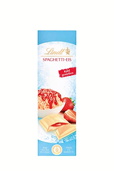 Lindt Spaghetti-Eis | 100 g Tafel | Weiße Schokolade mit cremiger Füllung à la Spaghetti-Eis | Kühl genießen | Schokoladentafel | Schokoladengeschenk