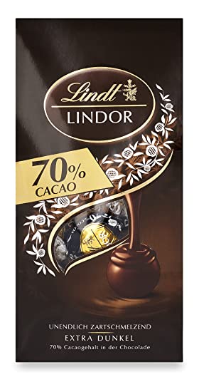 Lindt Lindor Kugeln 70% Kakao dunkle Schokolade (149 g Beutel)