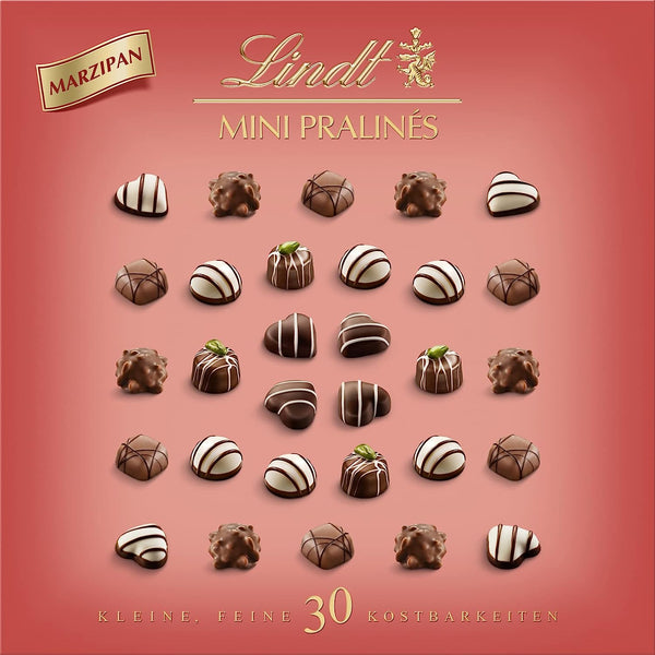 30 Marzipan Mini Pralinen von Lindt 163g Schachtel kleine, feine Kostbarkeiten