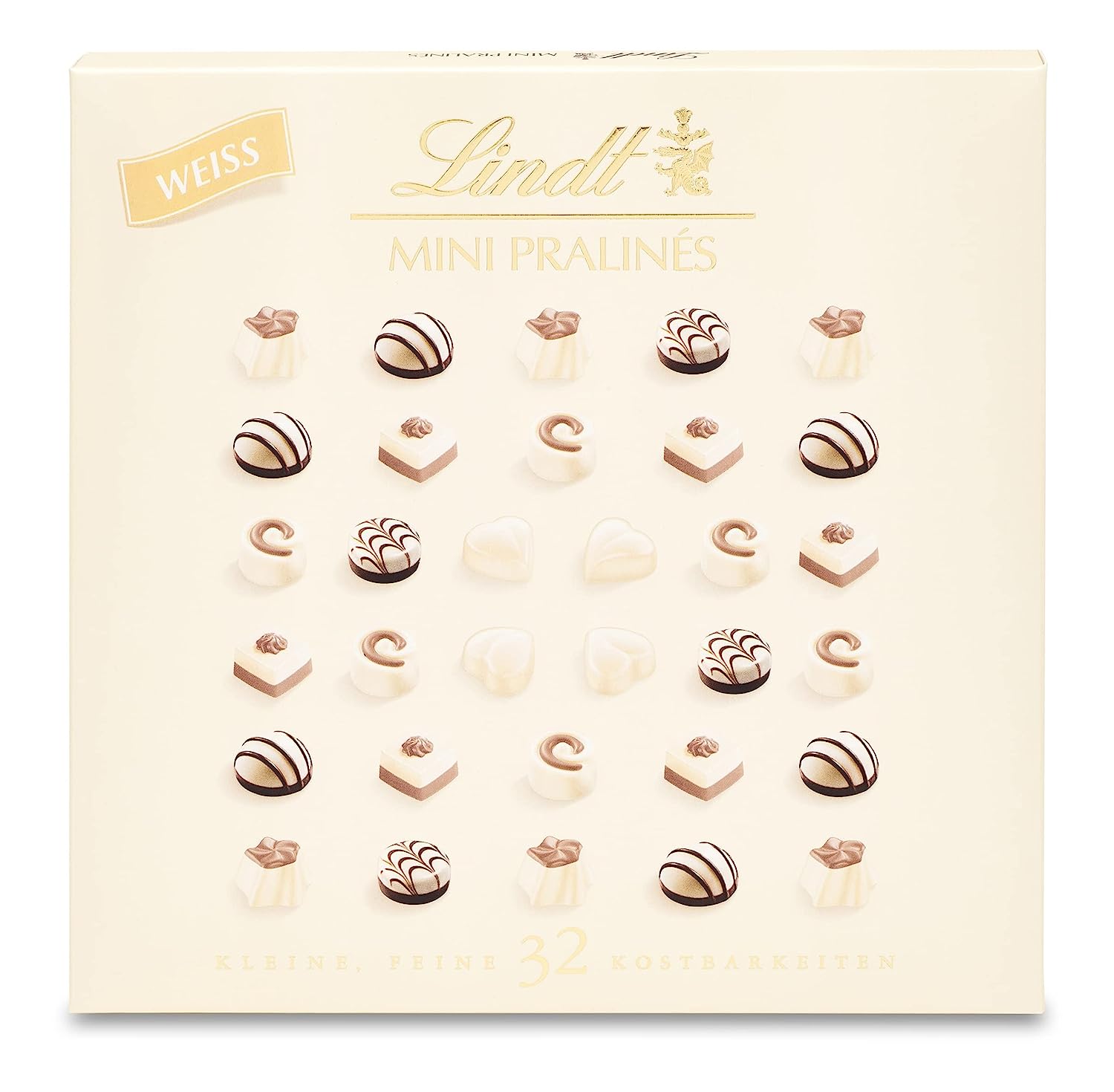 Weiße Mini Pralines Lindt | 163g Schachtel | weiße Schokolade | 32 Kostbarkeiten