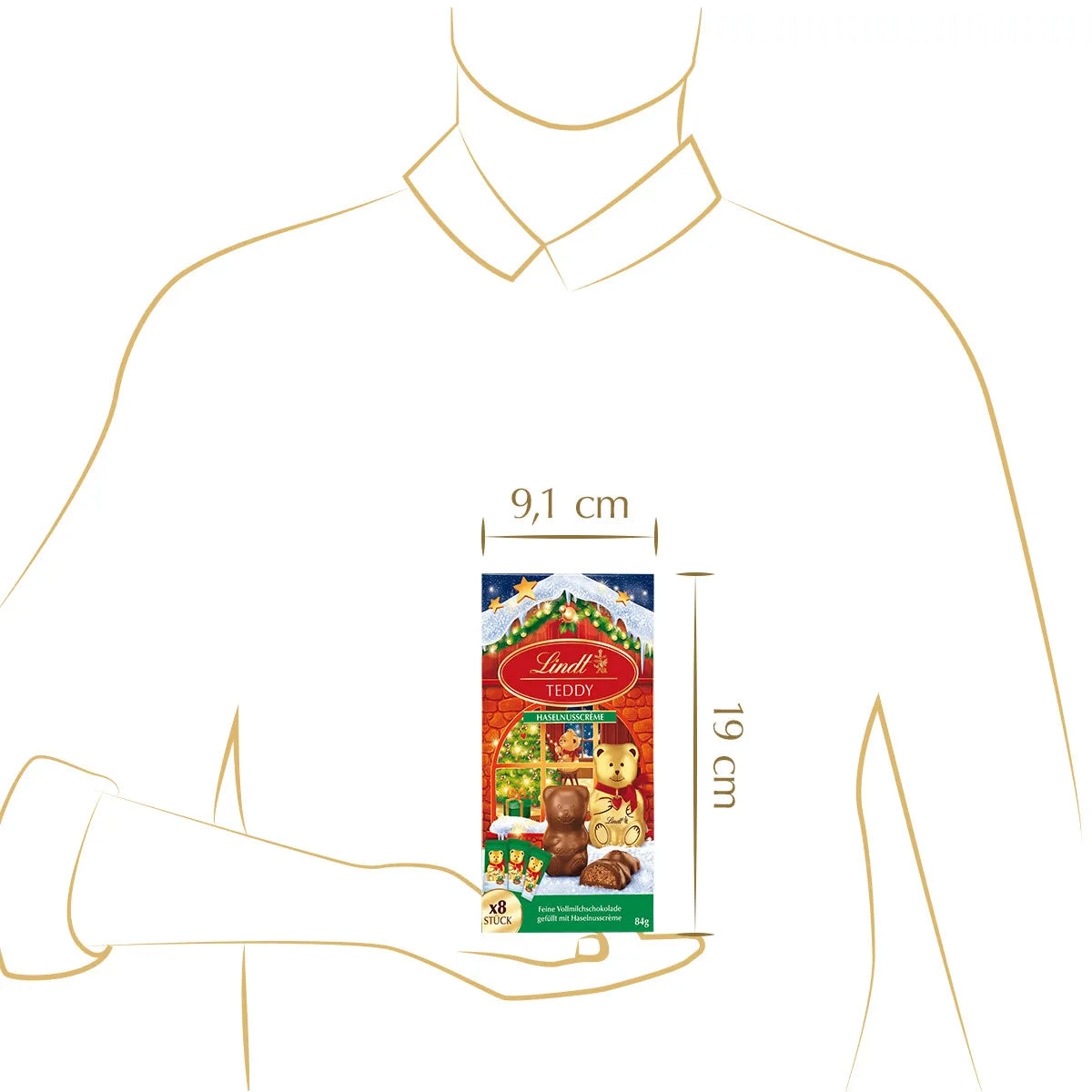 Lindt TEDDY gefüllt Nusscreme 84g
