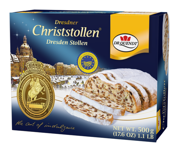 Original Dresdner Christstollen 500g Dr. Quendt Weihnachts Rosinenstollen MHD Feb. 2026 ganz frisch