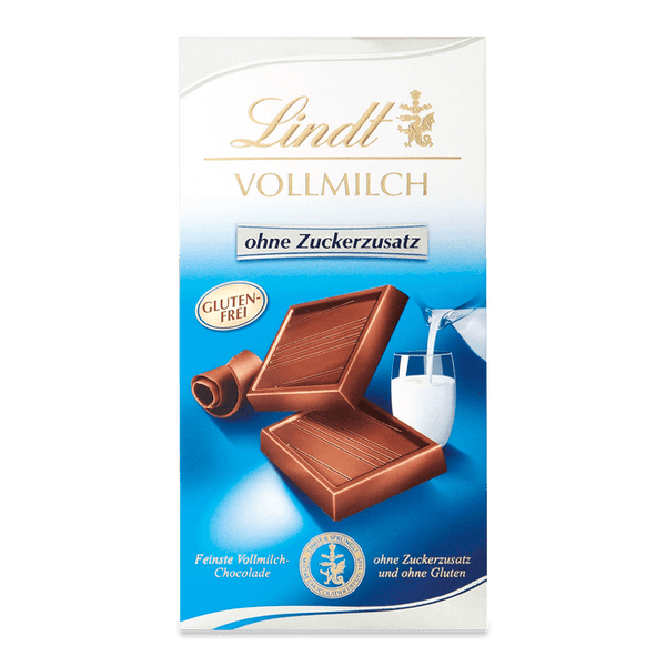 Lindt Vollmilch Glutenfrei ohne Zuckerzusatz Tafel 100g