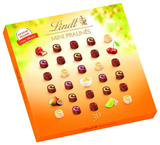 Mini Joghurt Pralinen Lindt Sommer-Limited-Edition (163g Schachtel) (ohne Alkohol)