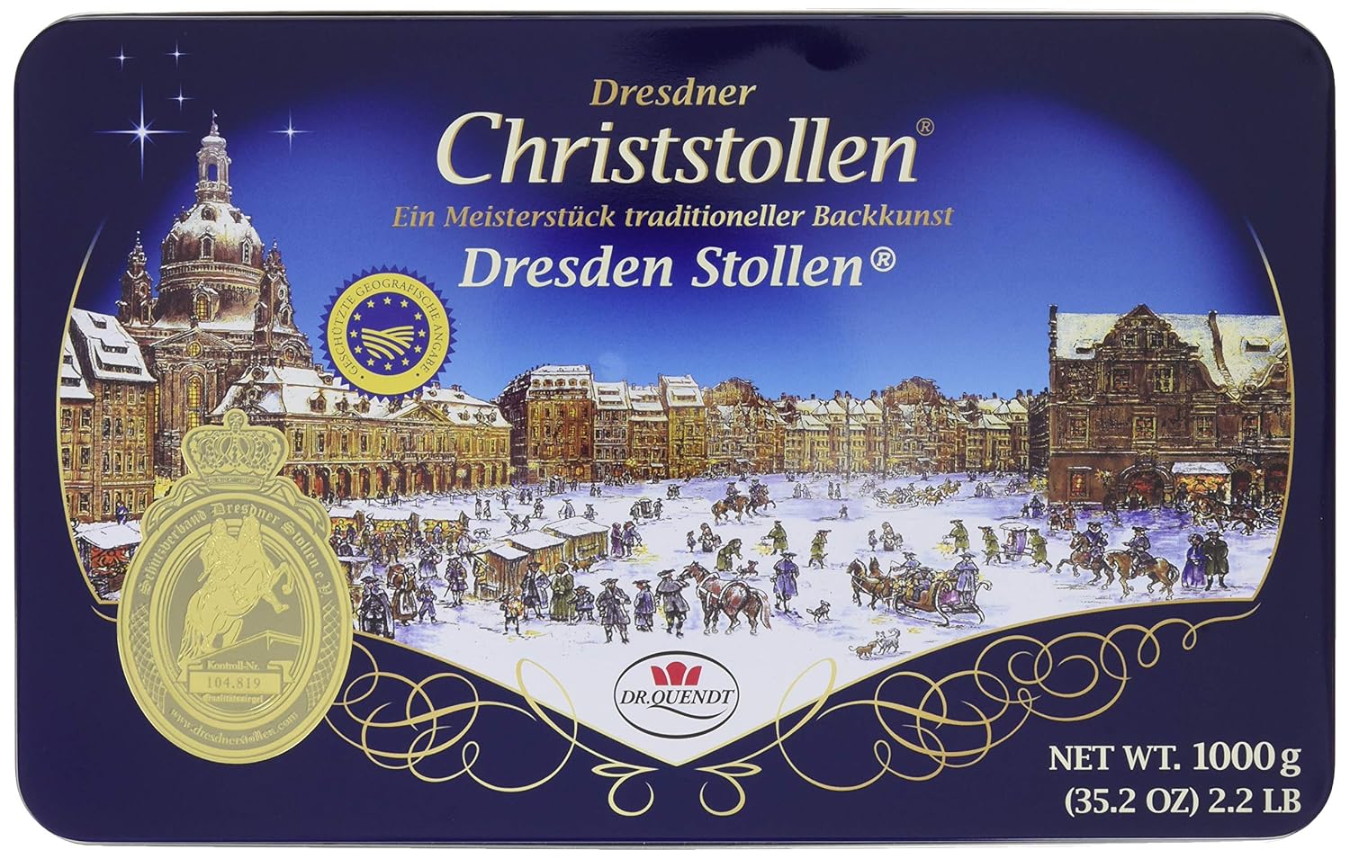 Dr. Quendt original Dresdner Christstollen Geschenkdose 1kg