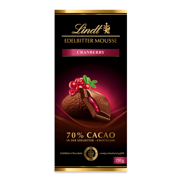 Lindt Edelbitter Mousse Cranberry Tafel 150g