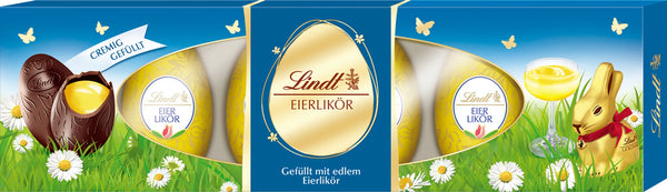 Lindt Schokoeier Eierlikör cremig gefüllt mit edlem Eierlikör 108g