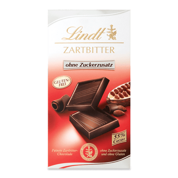 Lindt Zartbitter Glutenfrei ohne Zuckerzusatz Tafel 100g