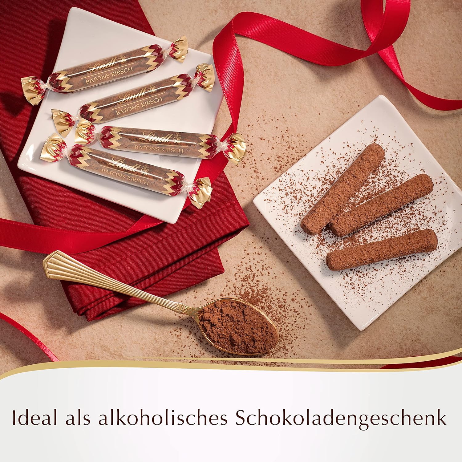 Batons KIRSCH STENGELI 250g LINDT PRALINÉS SPEZIALITÄTEN mit Kirschfüllung (32 Stängli) | 250g MHD: 04/25