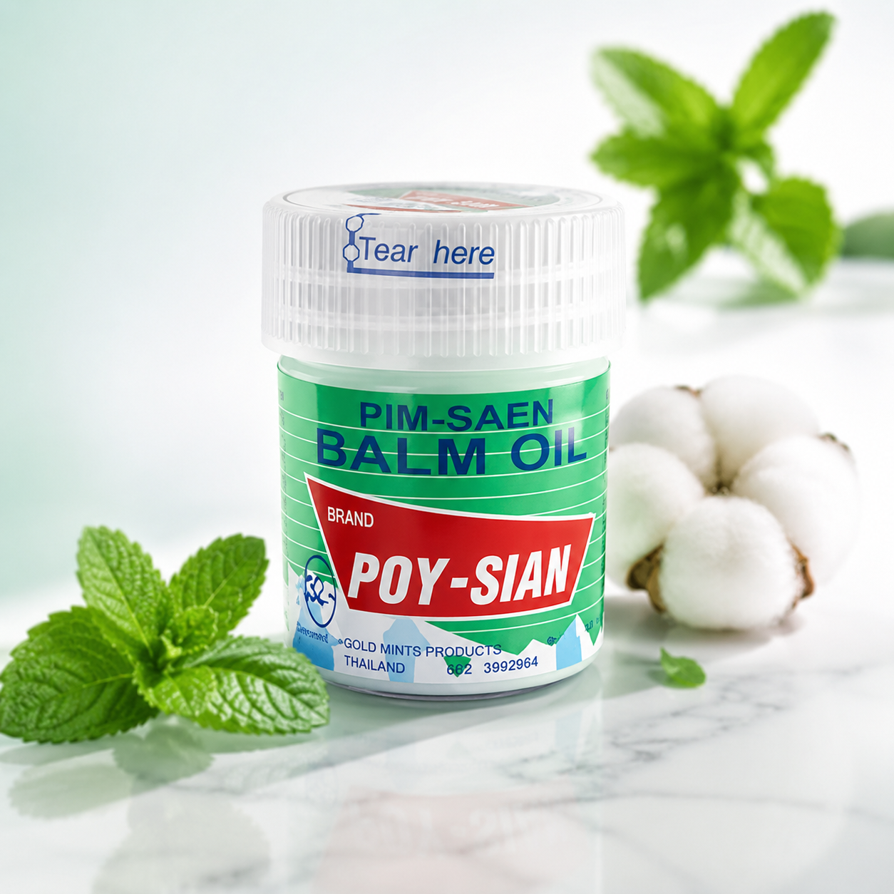 POY-SIAN Pim Saen Cotton Balm Oil – Aromatischer Kräuterbalsam 8ml