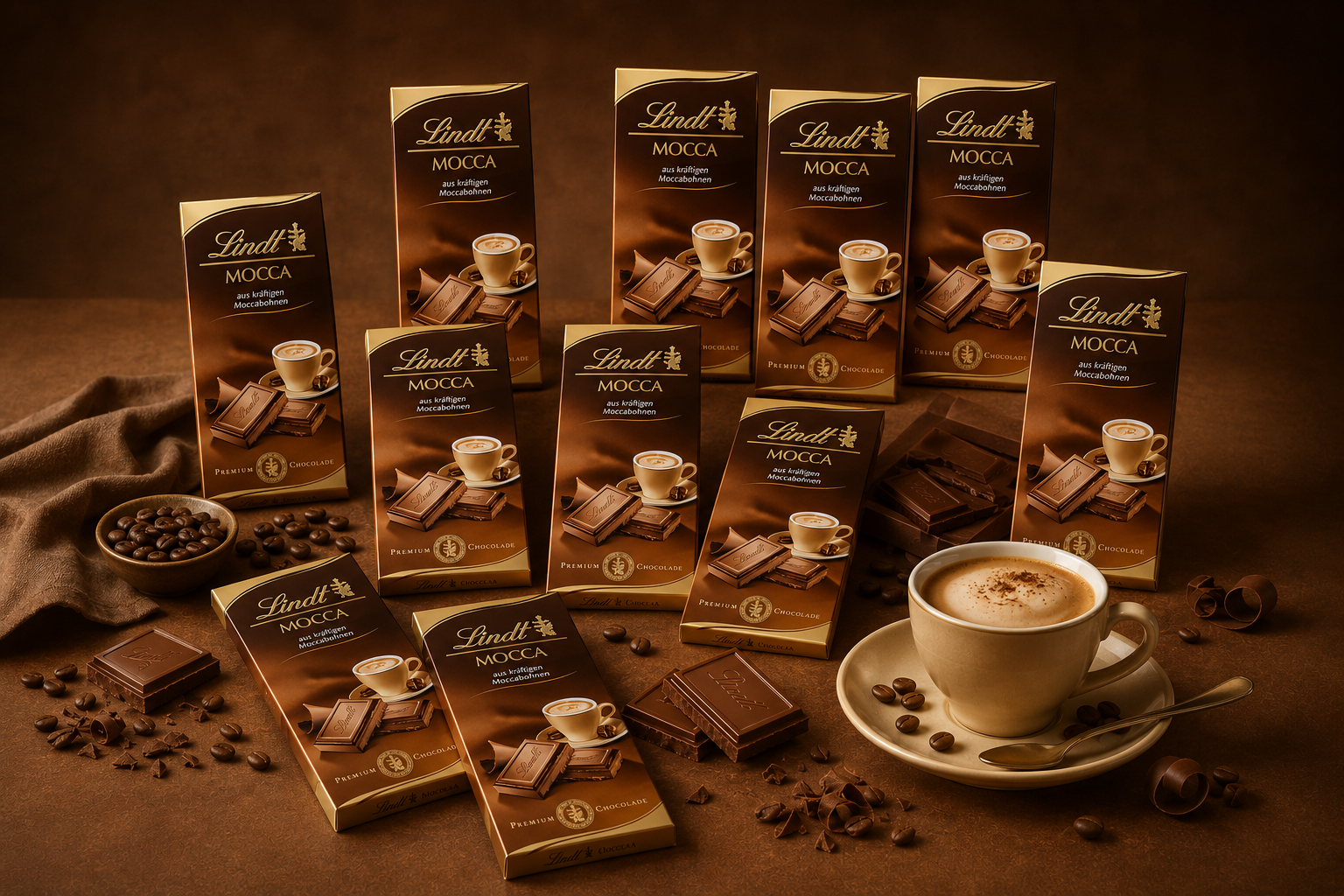 Lindt Mocca Schokolade 12x 100g Tafel Kafeeschokolade 1,2kg KURZES MHD 07/26