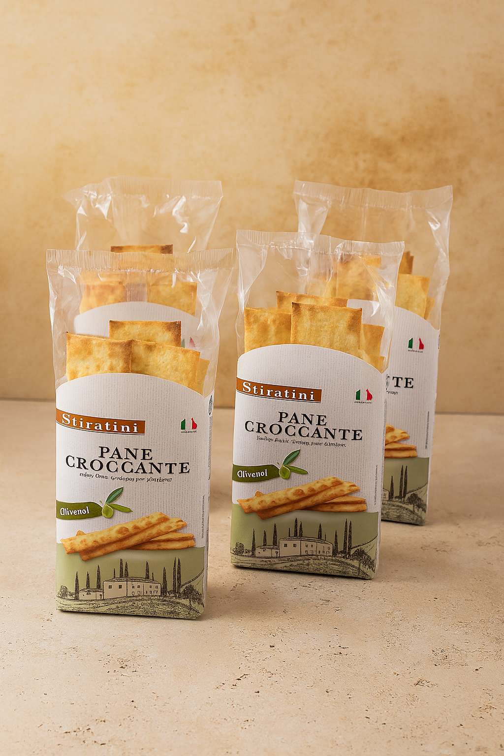 Stiratini | Knusperbrot Olivenöl - Pane Croccante | 4x140g | 560g