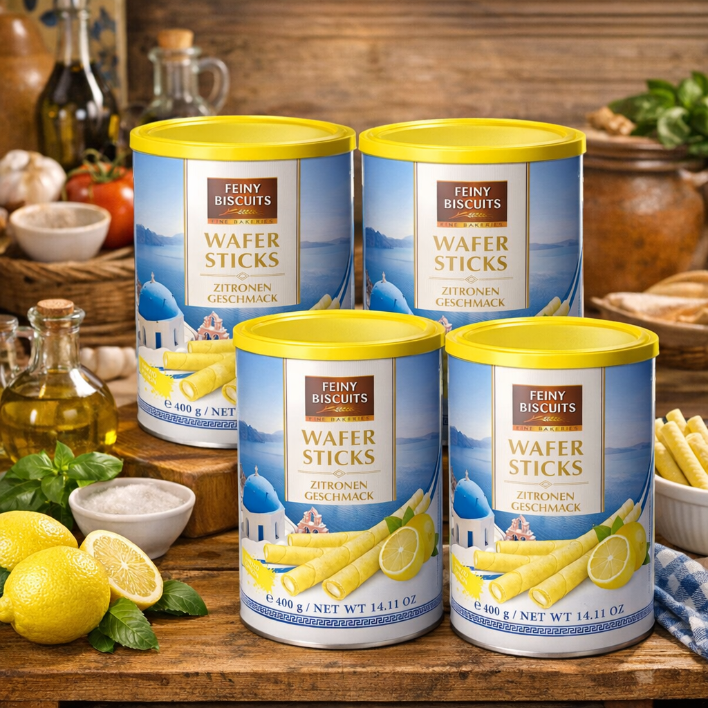 Feiny Biscuit Waffelröllchen mit Zitronengeschmack 4x400g | 1600g