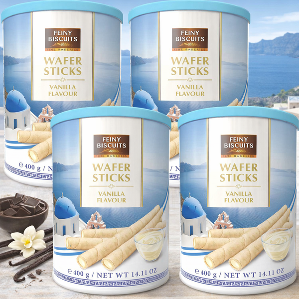 Feiny Biscuit Waffelröllchen mit Vanillegeschmackcreme 4x400g  |  1600g