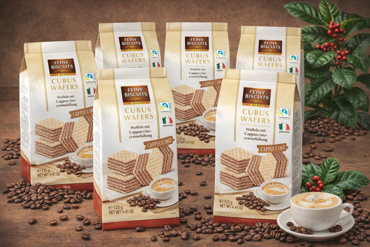 Feiny Biscuit Cubus Wafers Cappuchino 6x 125g | 750g