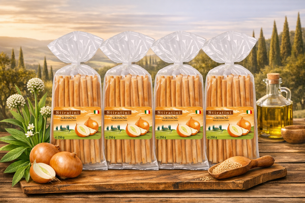 Stiratini | Grissini Brotgebäckstangen mit Zwiebel | 4x 250g |  1000g