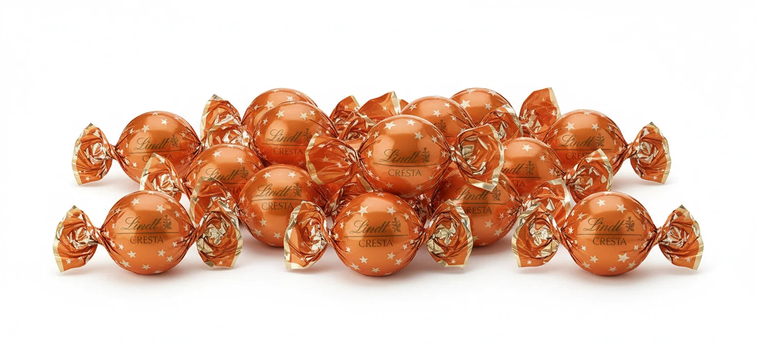 Lindt Cresta Kugeln Vollmilch mit Nougat-Creme-Füllung und Krokant-Stückchen 600 g