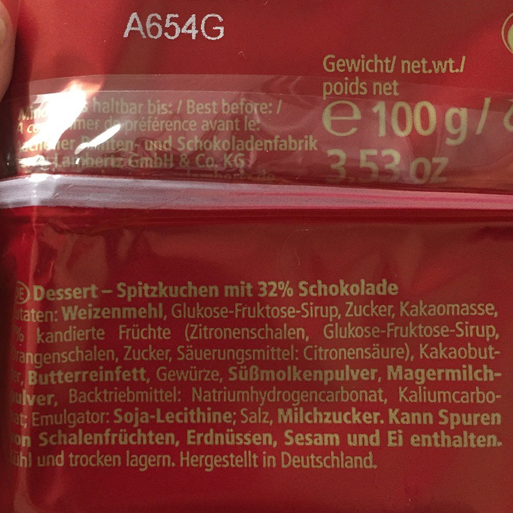 Lambertz Dessert-Spitzkuchen  mit Zartbitter -Schokolade 100g MHD: 04/26