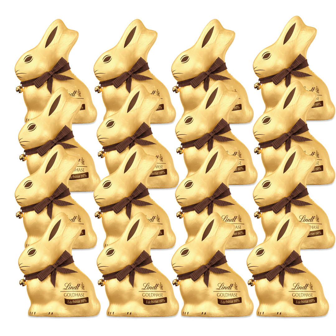 Lindt Goldhase Osterhase Edelbitter 60% Dunkle Schokolade 100 g.