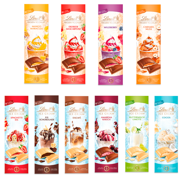 Lindt Sommertafeln - fruchtig-frisch - gefüllte Schokolade - kühl genießen - zur Auswahl 100g