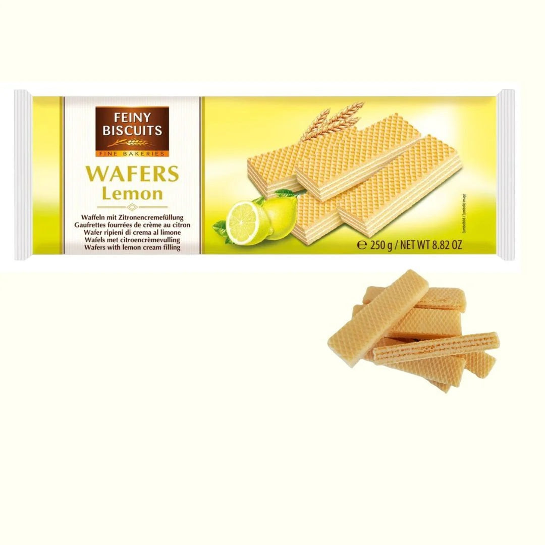 Feiny Biscuit 4x 250g Wafer Probierpaket Waffeln Cocoa Vanille Zitrone Haselnuss 1000g