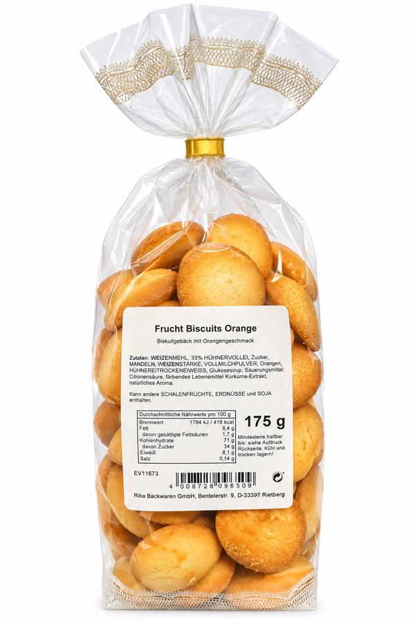 Frucht Biscuits Orange 175 g – feines Biskuitgebäck mit Orangengeschmack