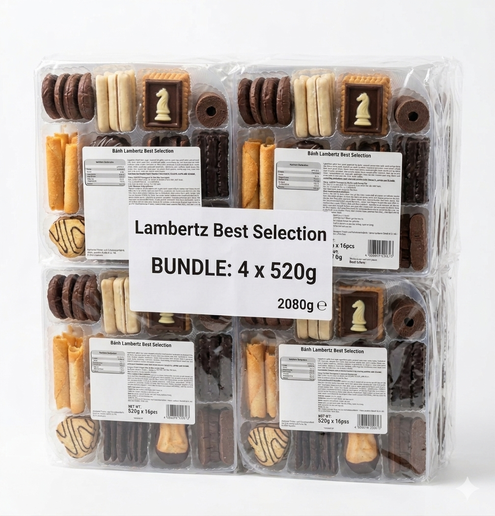 Lambertz Best Selection Kekse & Gebäck | Vorratspack 4 x 520g (2,08kg Gesamt)