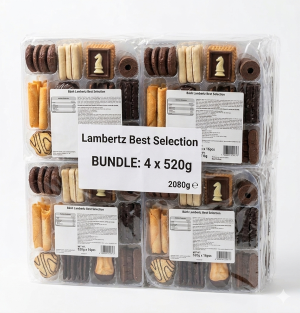 Lambertz Best Selection Kekse & Gebäck | Vorratspack 4 x 520g (2,08kg Gesamt)