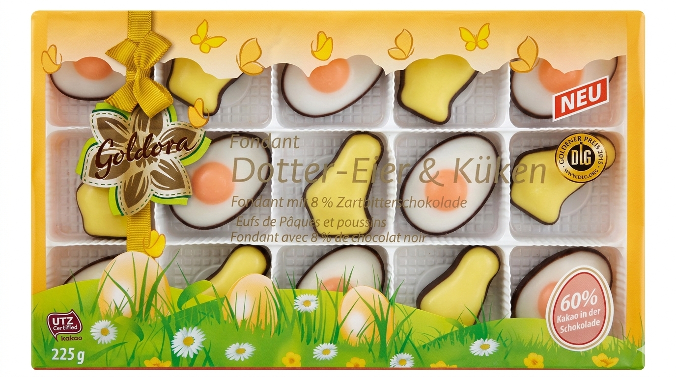 Fondant Eier Oster Ei Dotter & Küken 225g Goldora