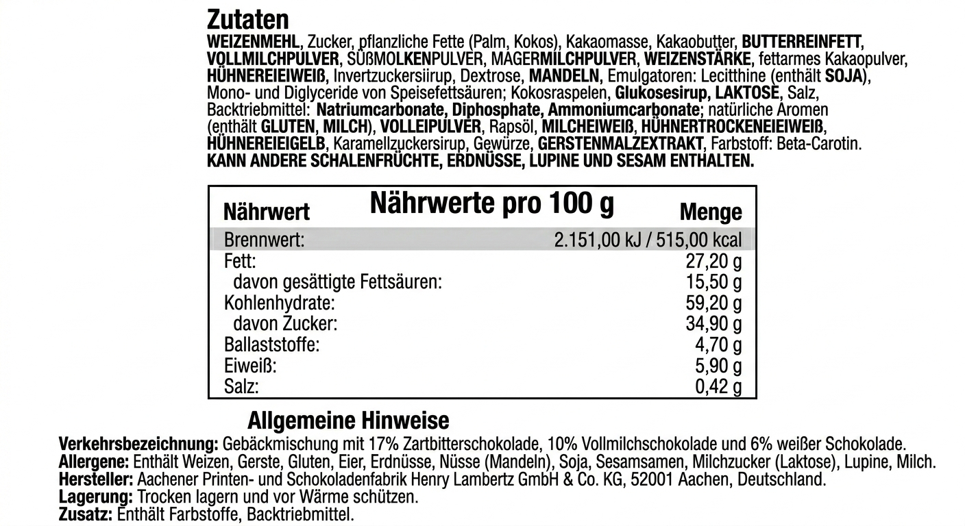 LAMBERTZ 8x250g Compliments Gebäckmischung 2kg Office Box
