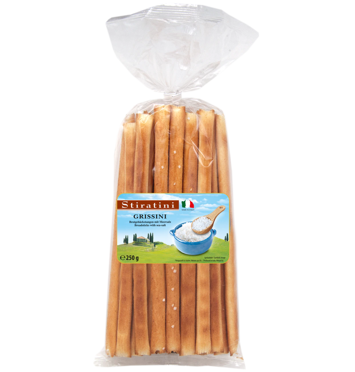 Stiratini | Grissini Brotgebäckstangen mit Meersalz | 4x 250g |  1000g