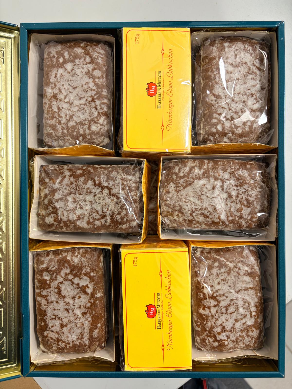 Nürnberger Hauptmarkt anno 1508 Haeberlein-Metzger 2,8kg Elisen Lebkuchen Truhe