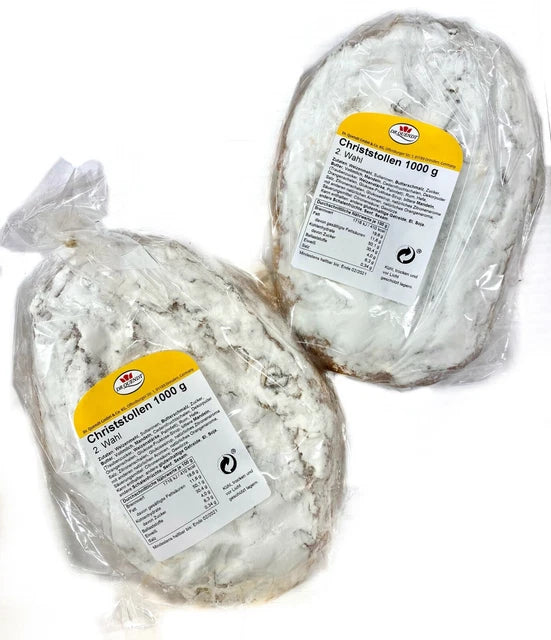 Stollen Original  aus Dresden von Dr. Quendt 2x 1kg Rosinenstollen  2. Wahl  MHD: 02/2026