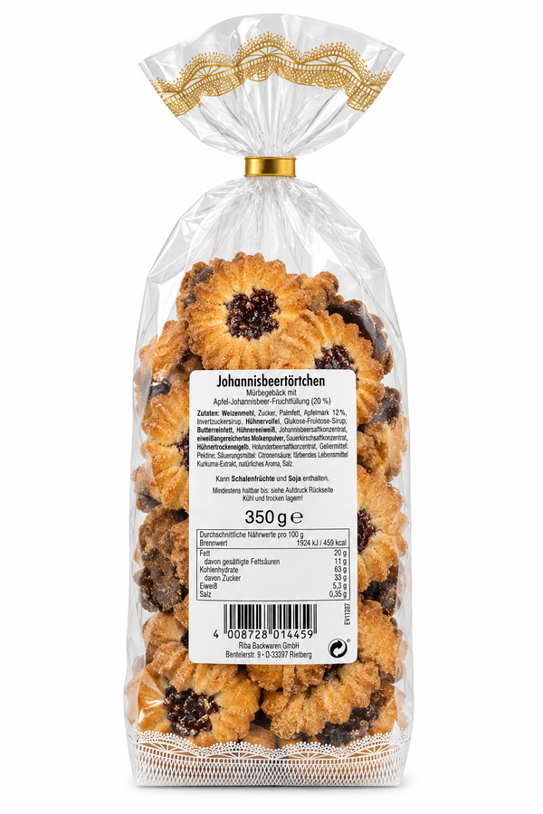 Johannisbeertörtchen mit 20% Fruchtfüllung 350g